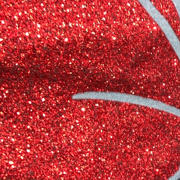 Disney Minnie Mouse Red Glitter Bow Crop Crewneck Sweatshirt Large NWT 3751 - Picture 7 of 7